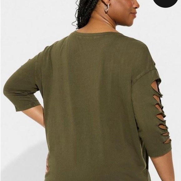 Torrid‎ vintage cotton jersey slashed out details - Picture 2 of 6